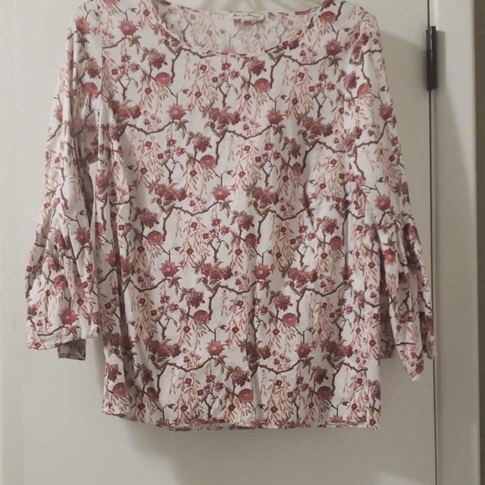 Jane and Delaney Cotton Balloon Sleeve Blouse